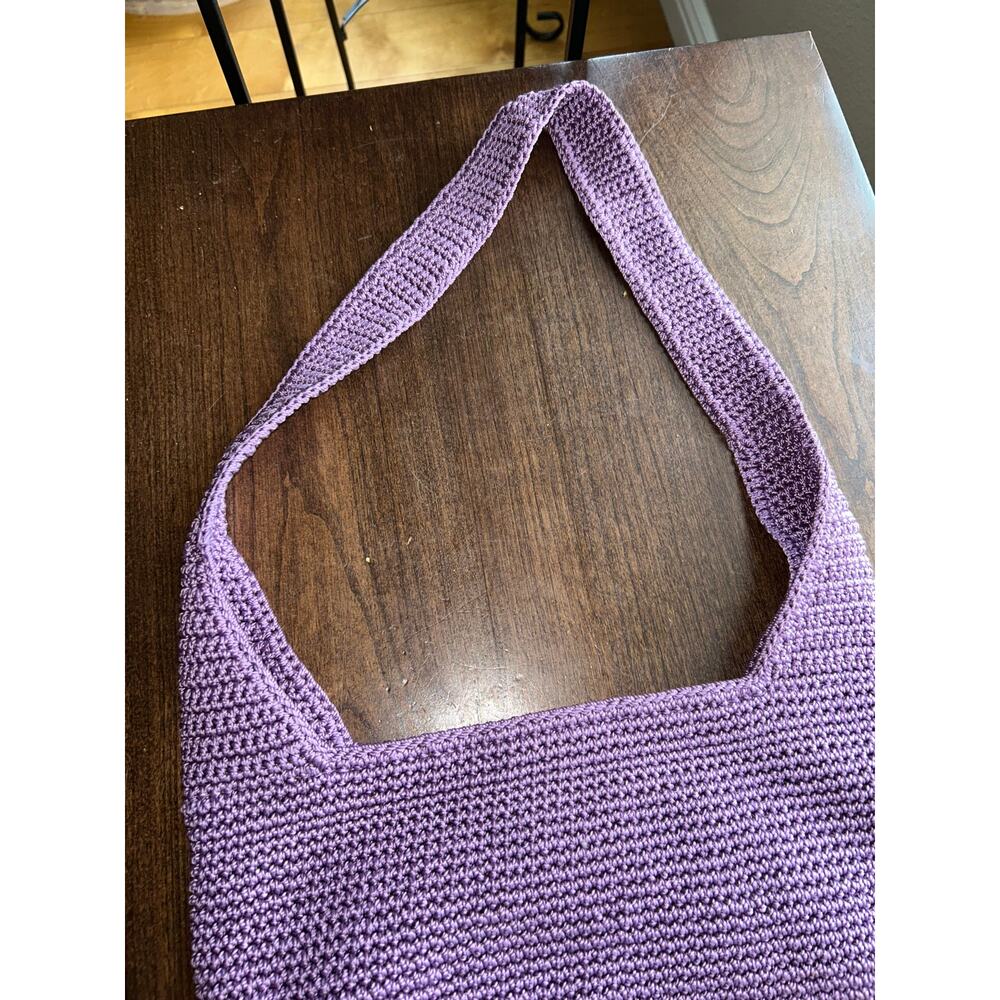 The Sak lavender crocheted shoulder bag unstructured hobo purse - Picture 3 of 11